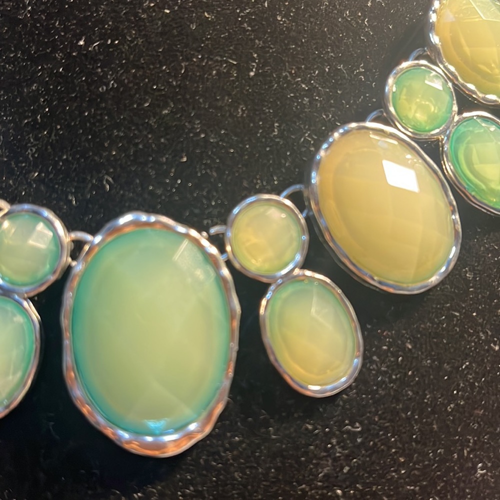 Green Stones Statement Necklace - Picture 2 of 5